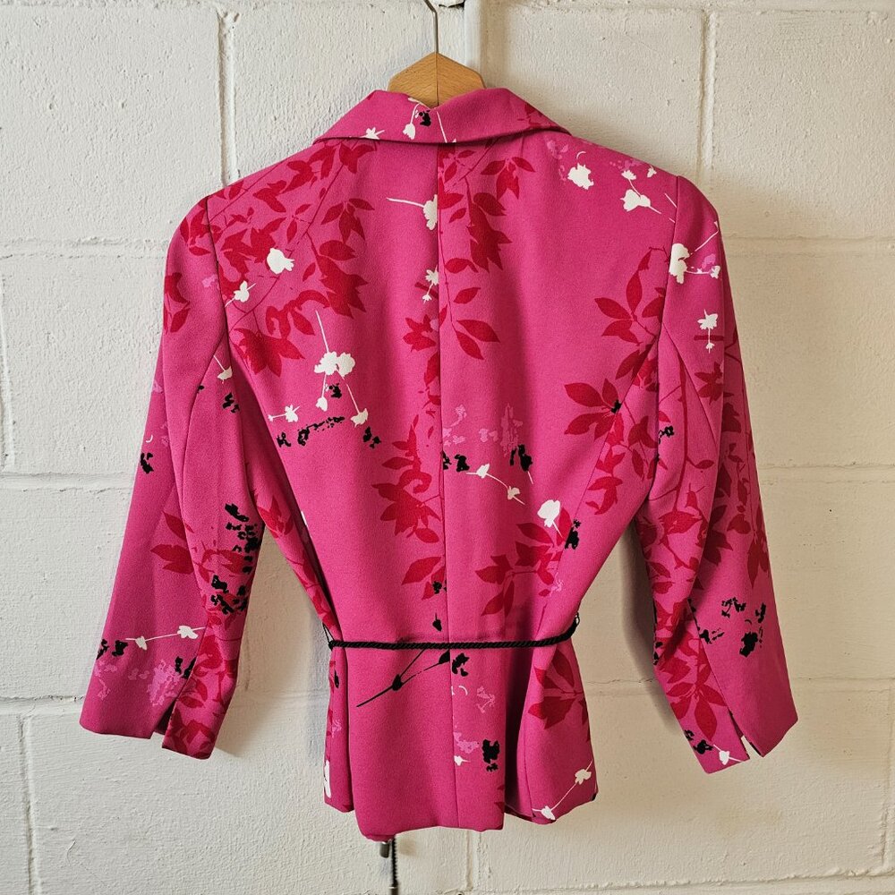 y2k Barbiecore McBling Office Siren Coquette Girly Pink Cherry Blossom Blouse - Picture 2 of 7